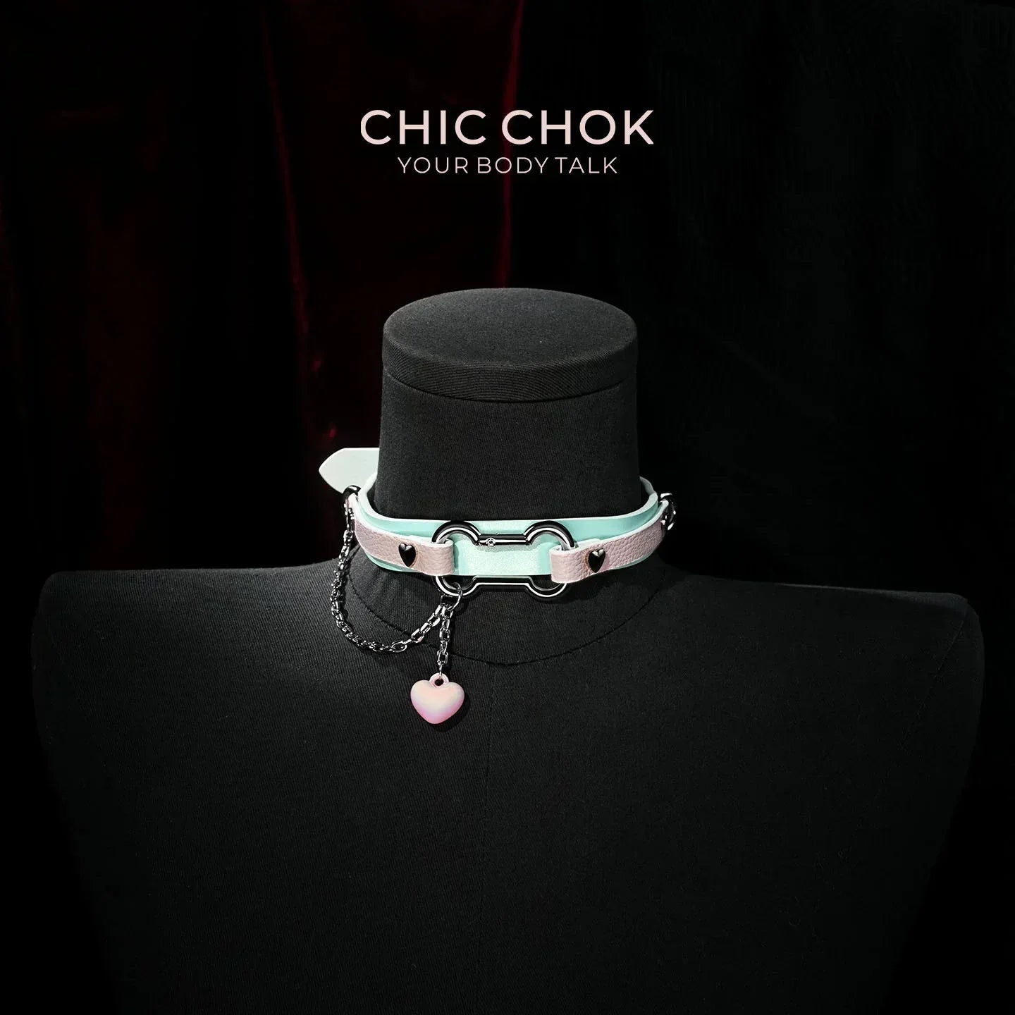 Cotton Candy Puppy - Pastel Blue & Pink Bone Choker - CHICCHOK