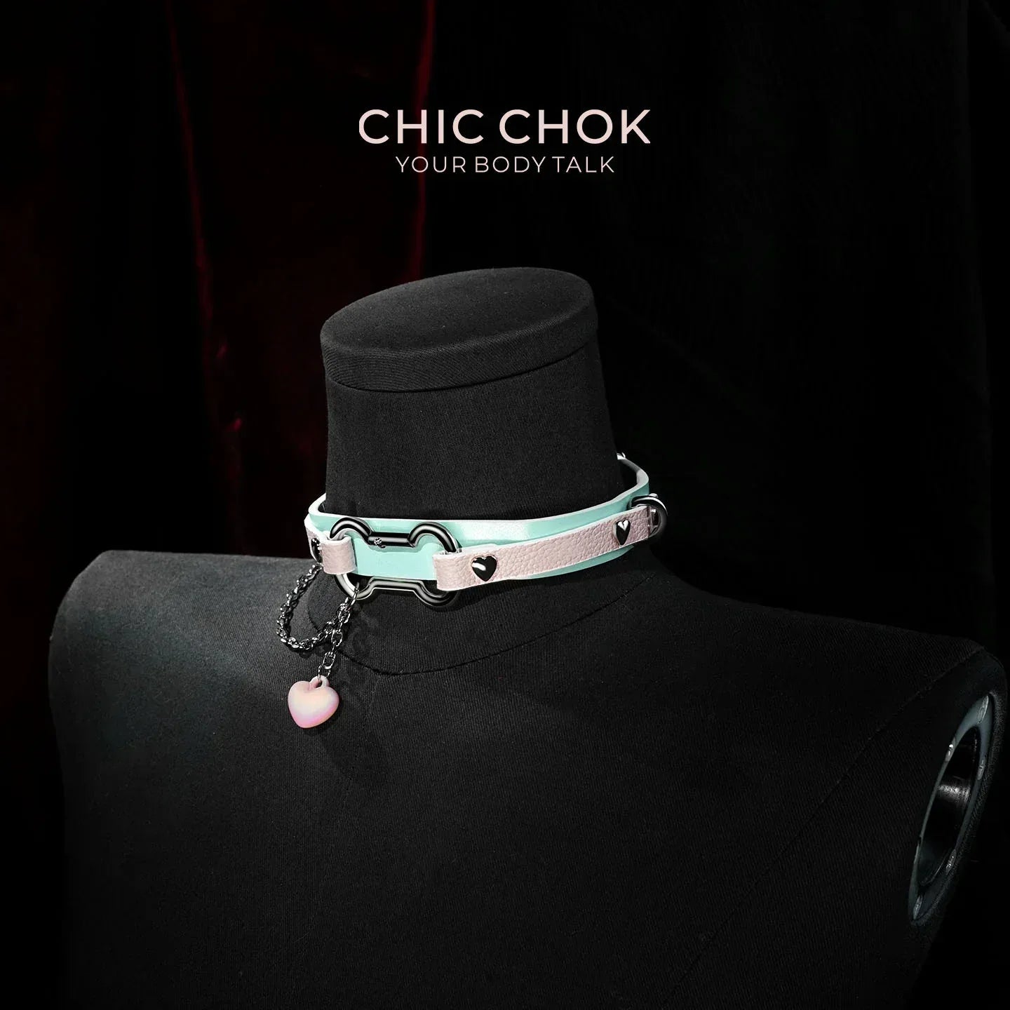 Cotton Candy Puppy - Pastel Blue & Pink Bone Choker - CHICCHOK