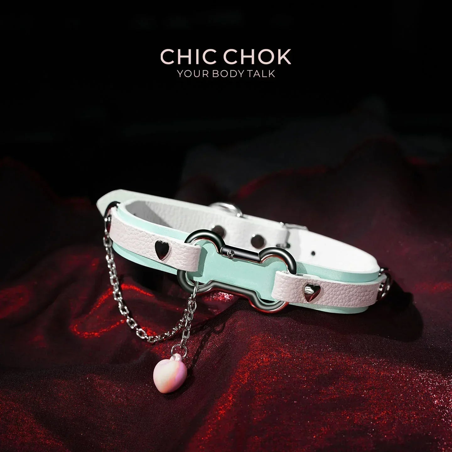 Cotton Candy Puppy - Pastel Blue & Pink Bone Choker - CHICCHOK