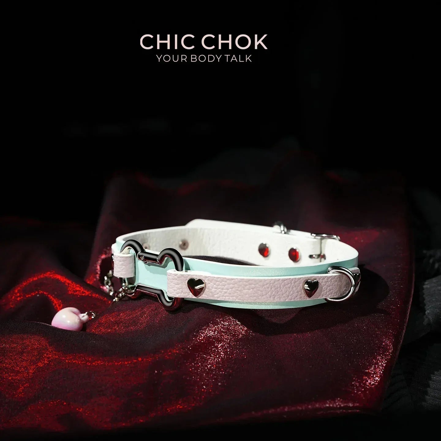 Cotton Candy Puppy - Pastel Blue & Pink Bone Choker - CHICCHOK