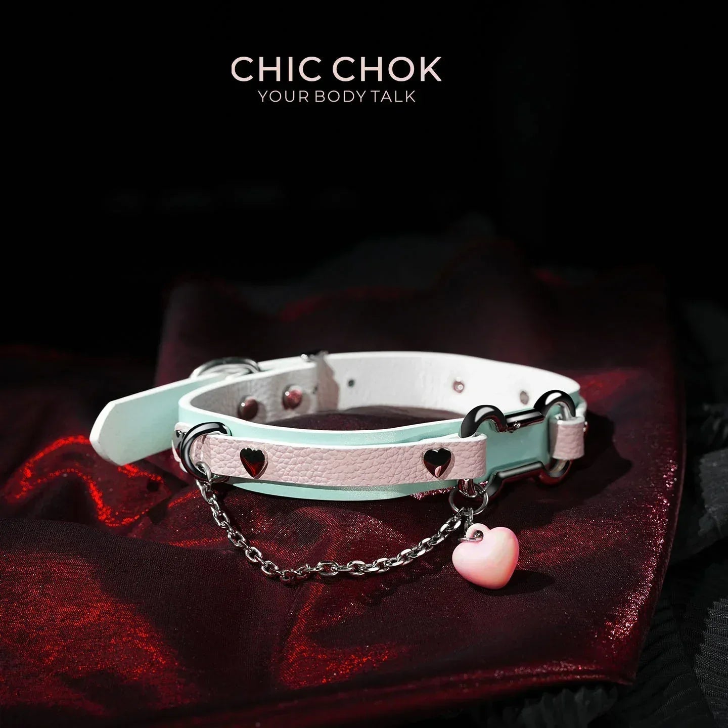 Cotton Candy Puppy - Pastel Blue & Pink Bone Choker - CHICCHOK