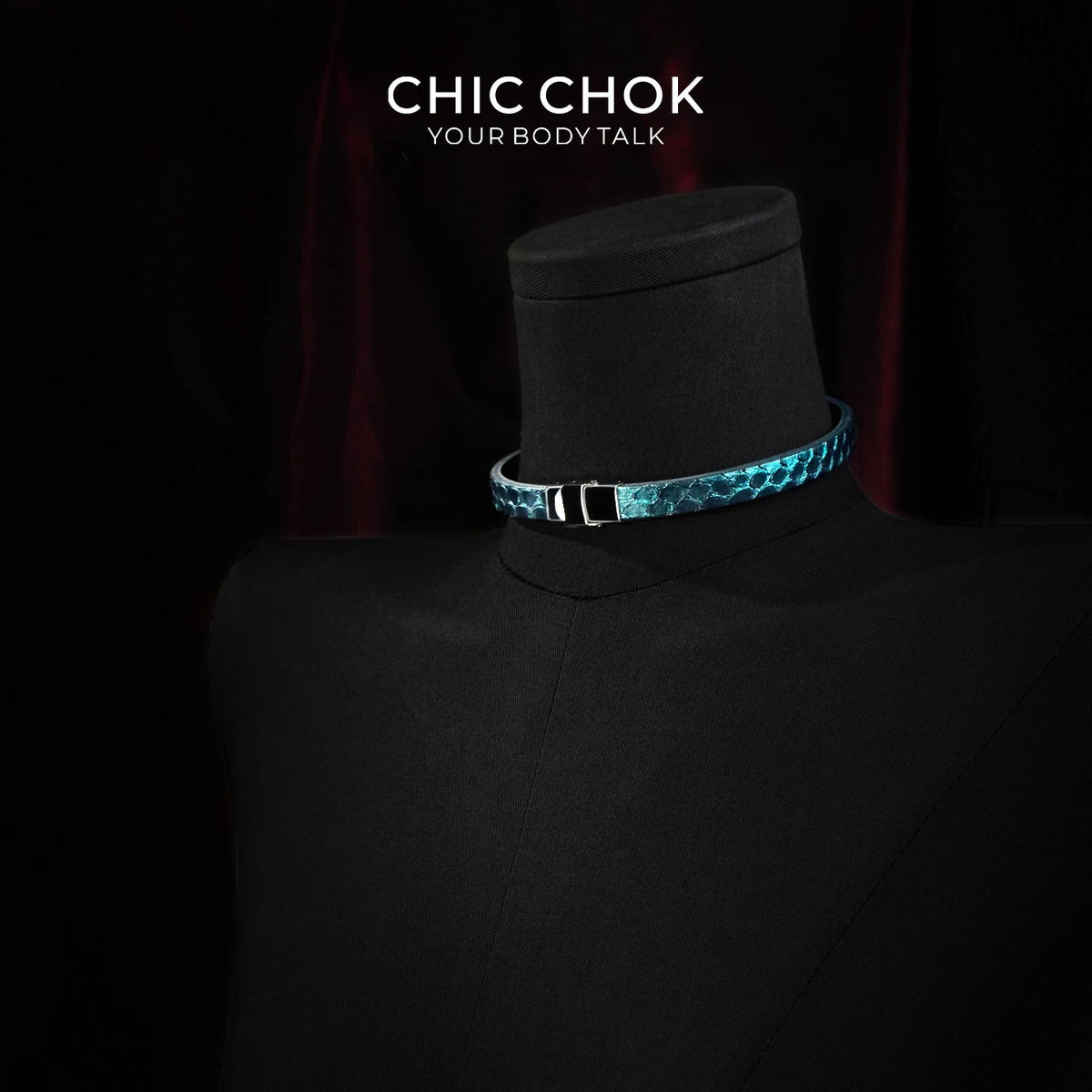 CHIC CHOK Mermaid Scale Teal Iridescent Scale Collar Necklace
