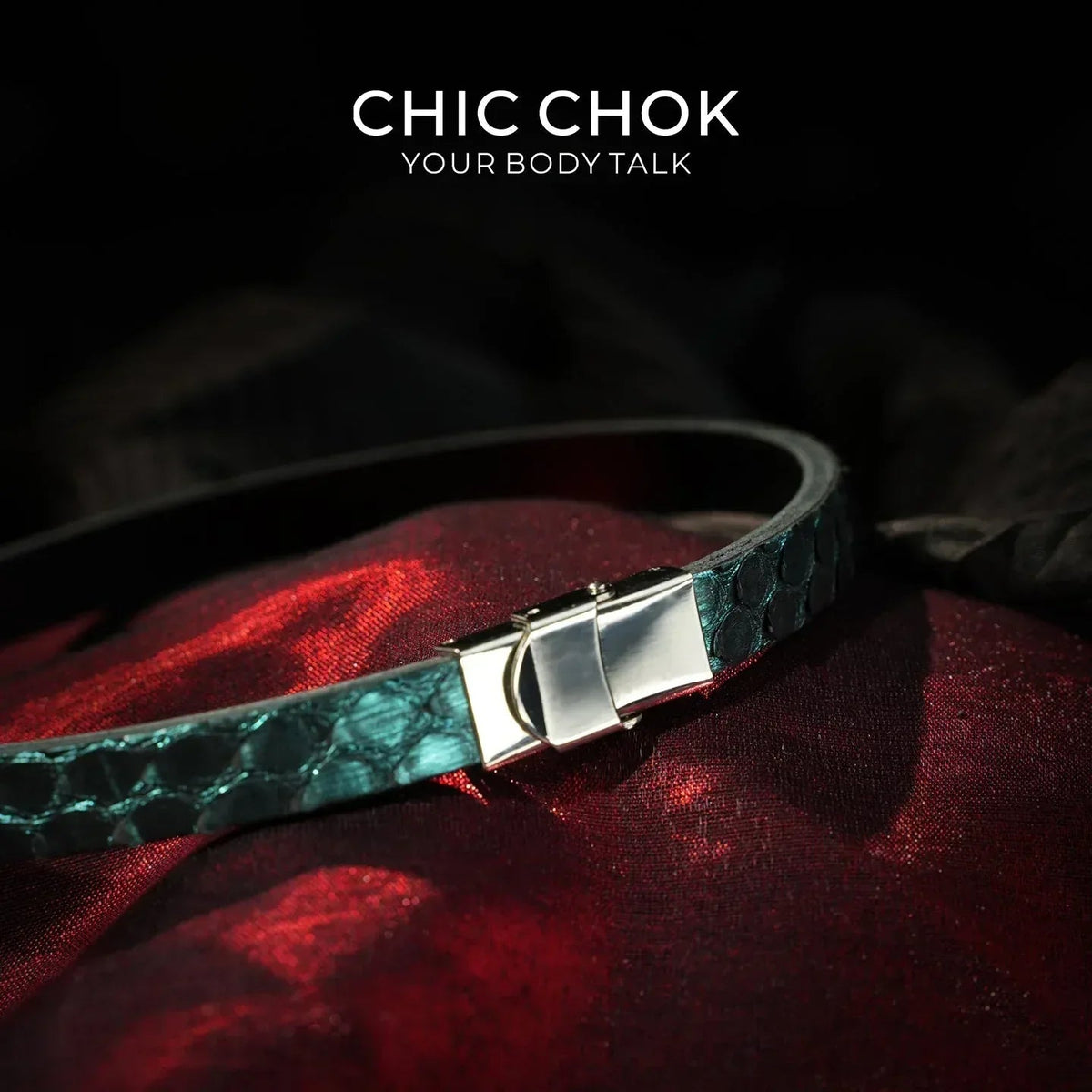 CHIC CHOK Mermaid Scale Teal Iridescent Scale Collar Necklace - CHICCHOK -