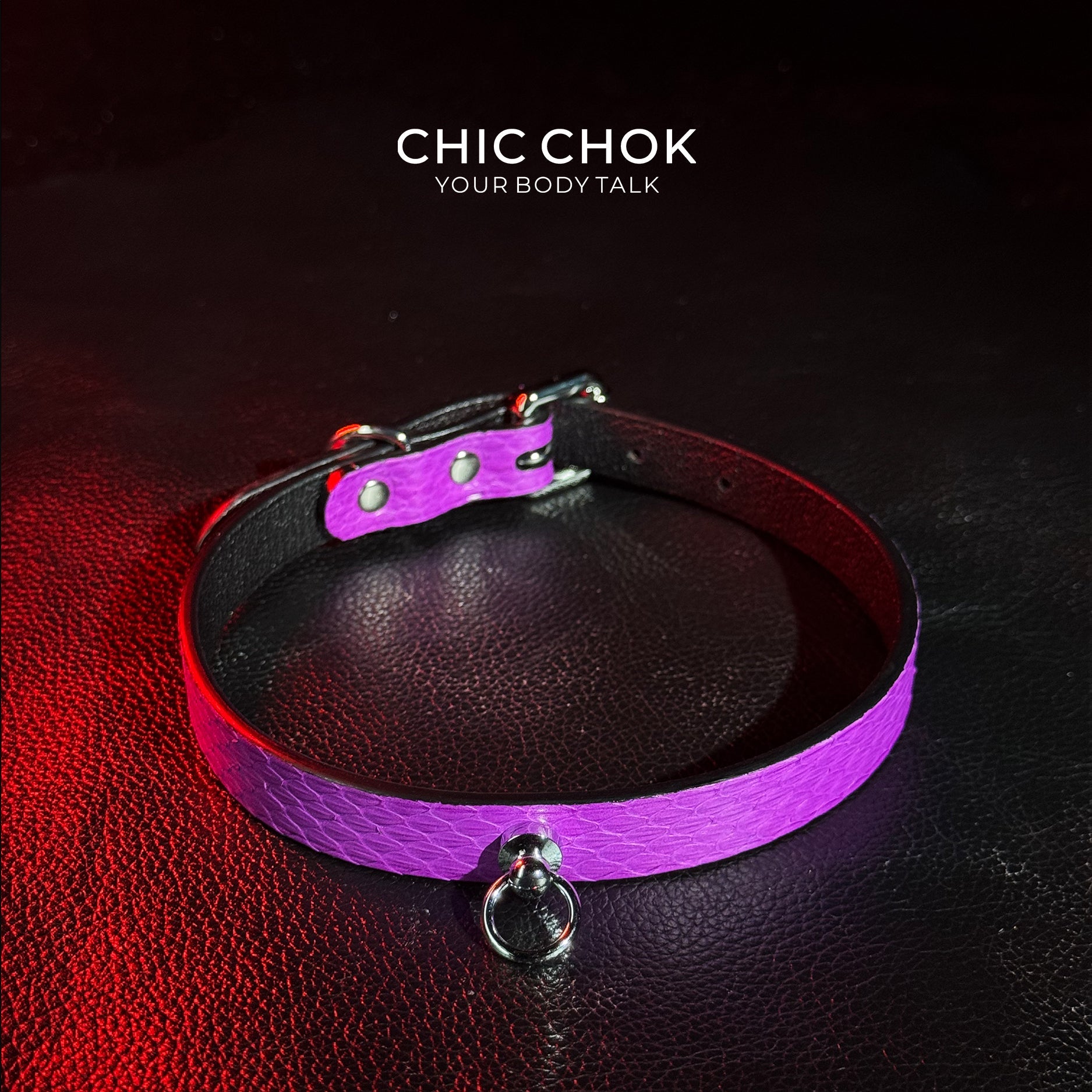 Purple Snakeskin Leather Necklace Set - Handmade Boho Jewelry