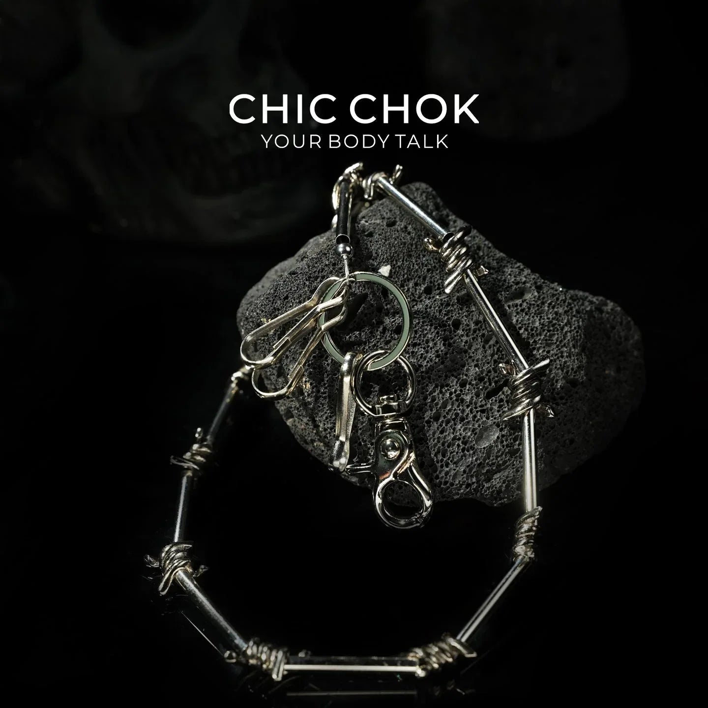 CHICCHOK [Steel Thorns] Heavy Metal Punk Pants Chain - CHICCHOK