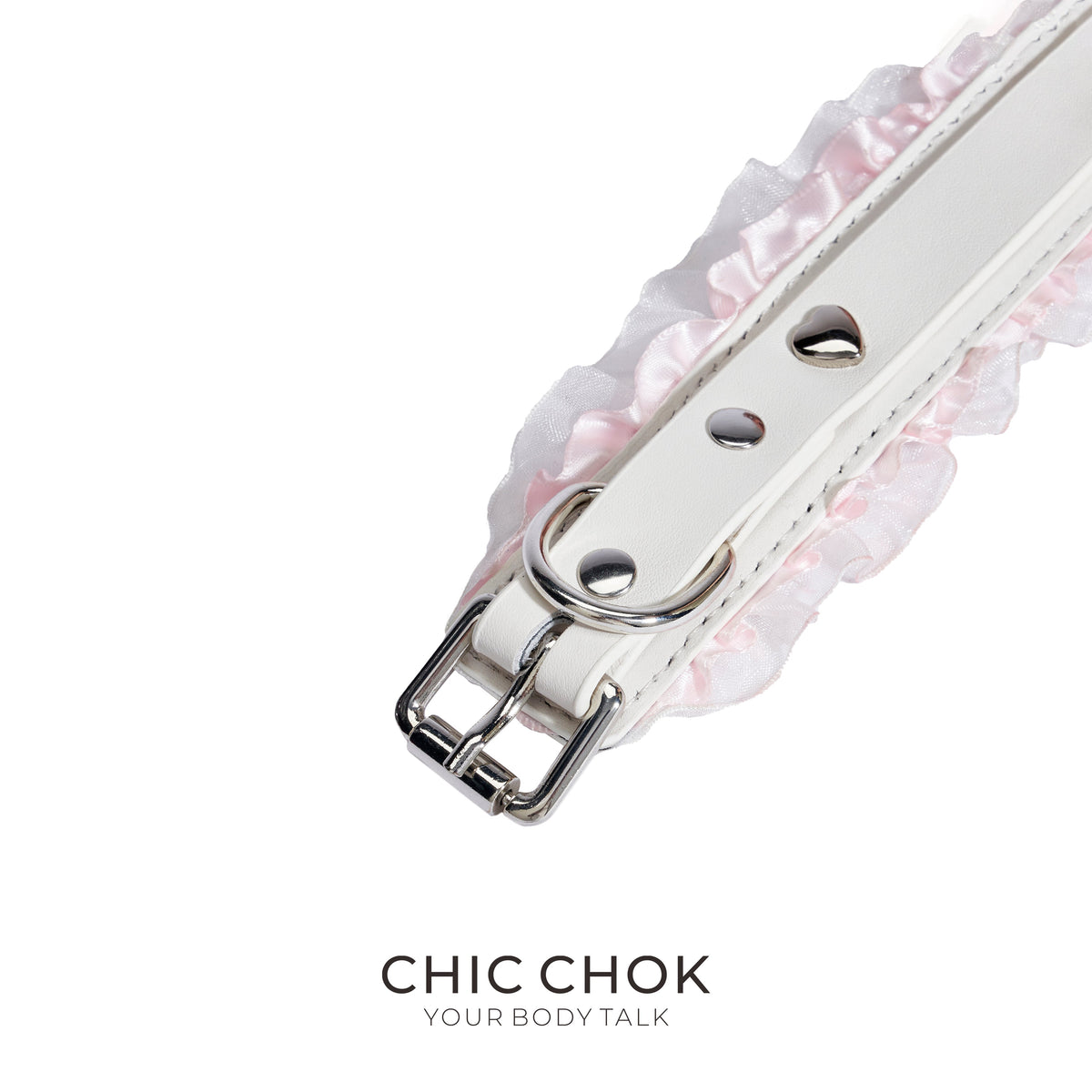 chicchok Black and red classic lace with collar, with traction, for couples
