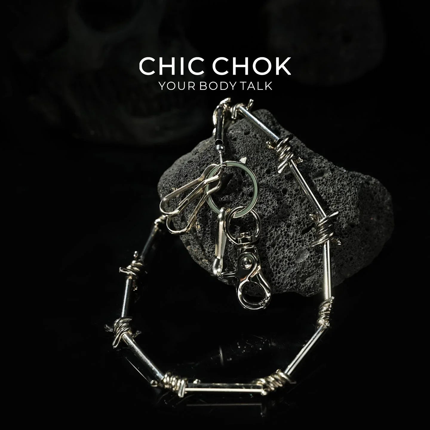 CHICCHOK [Steel Thorns] Heavy Metal Punk Pants Chain - CHICCHOK