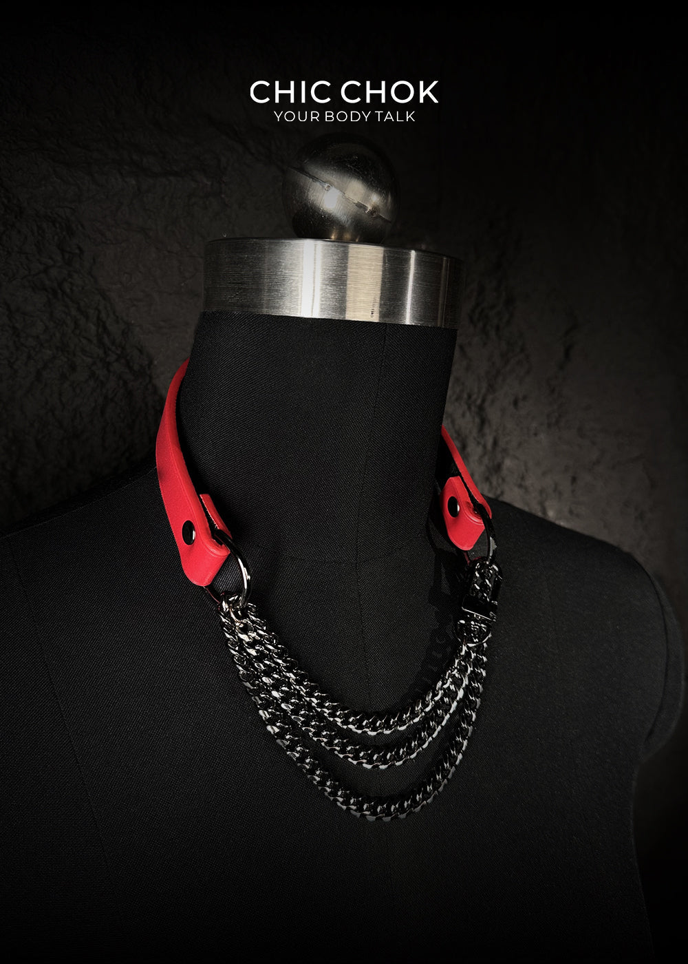 CHICCHOK [Breathless] Pulling Fashion and Fun Choker Red