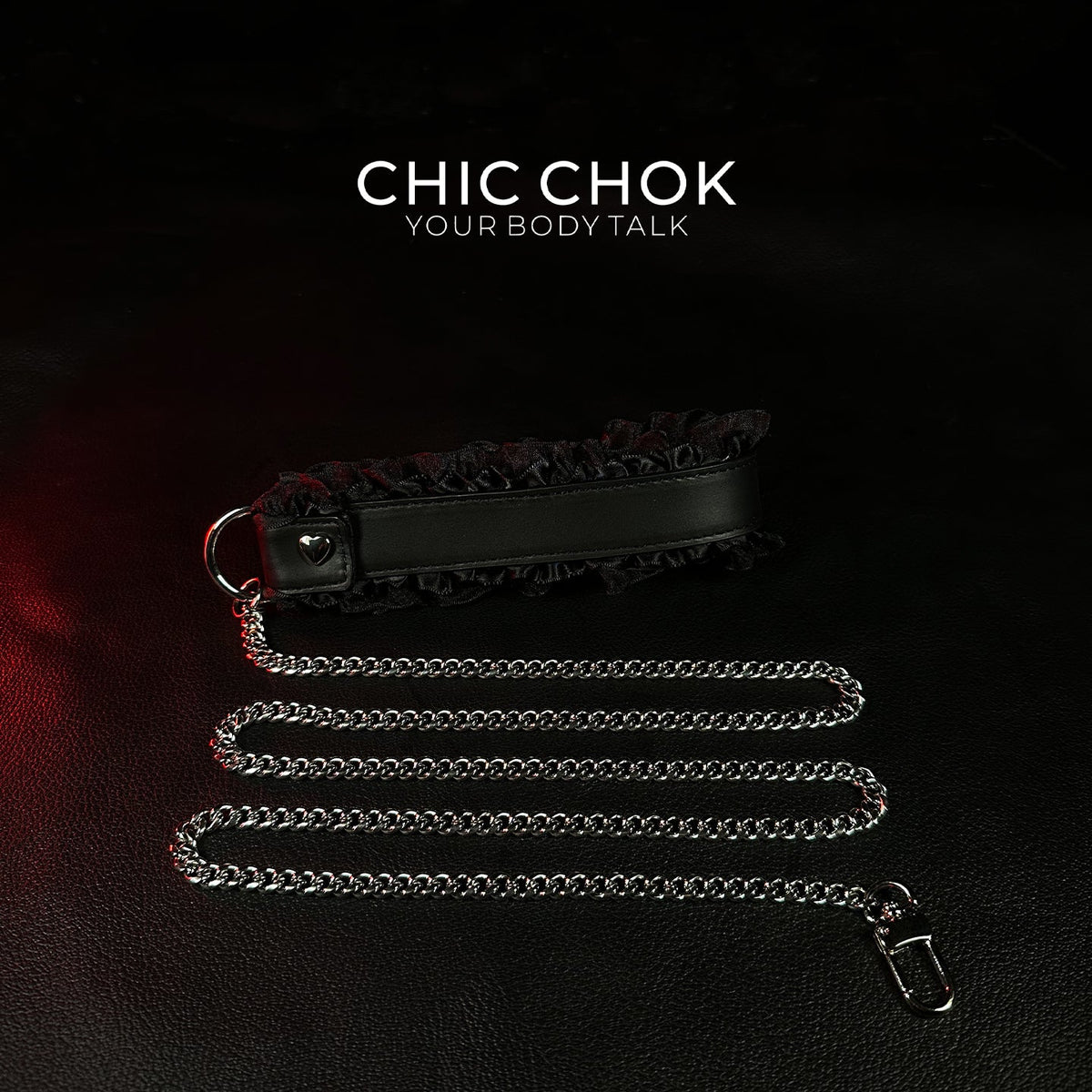 CHICCHOK [Kitty Love] Kitty Themed Cute Lovely Leather Lace with Bell Adjustable Choker