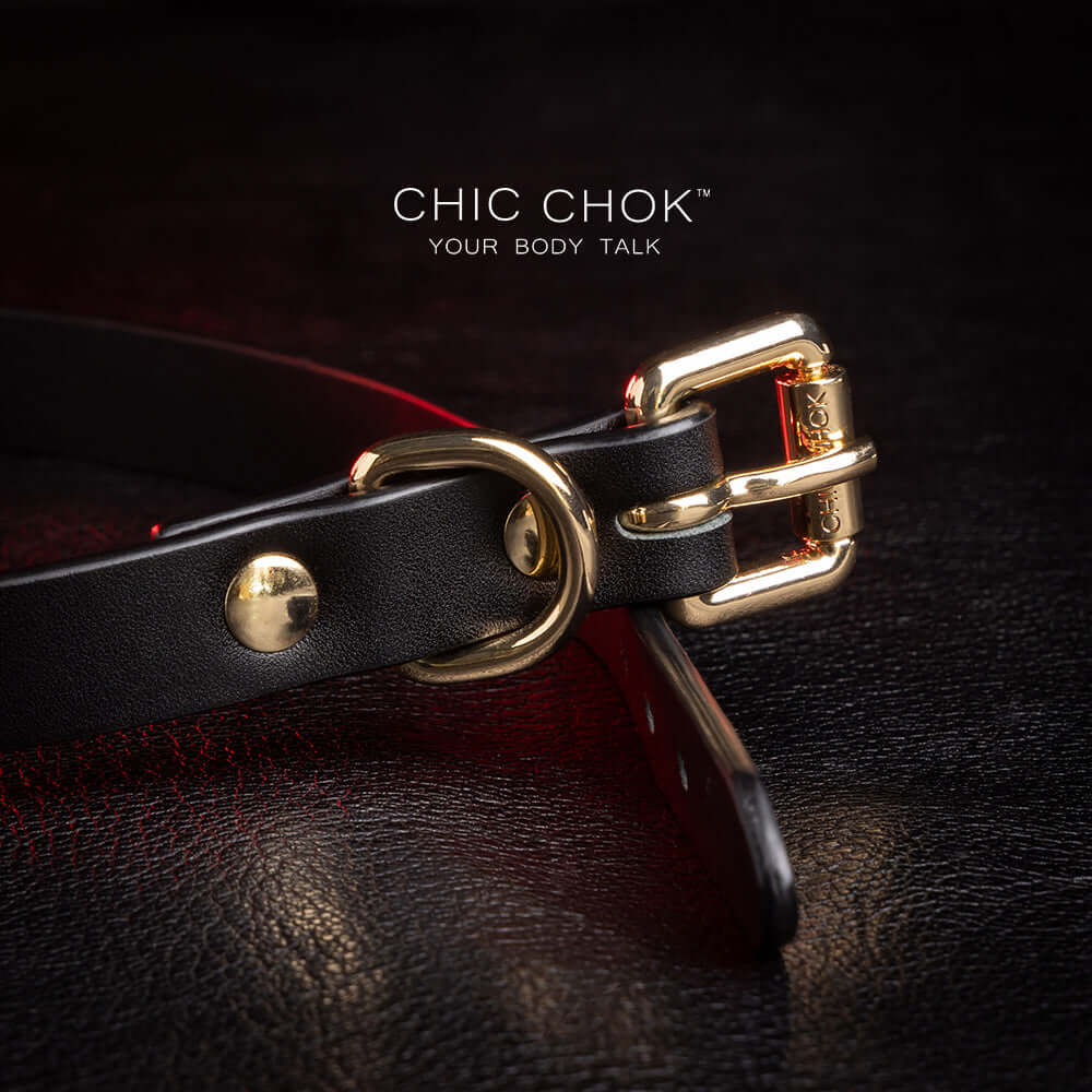 chicchok fristlove black collar, Butterfly necklace High-quality leather, handmade